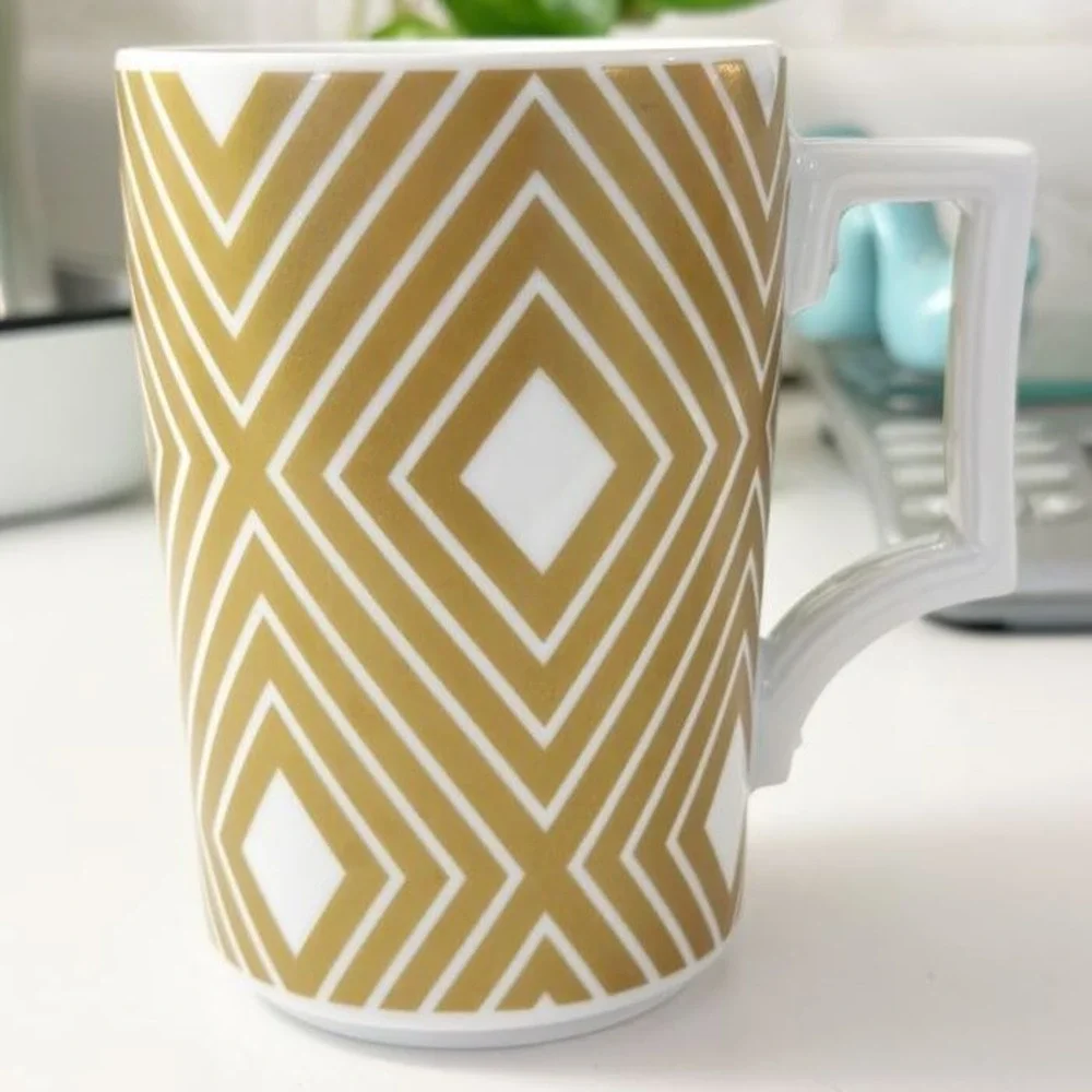 Starbucks x Rosanna 2013 Germany Gold White Diamond Pattern 12‎ oz